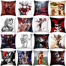 Joker Y Harley Quinn Square Decorative Polyester Throw Pillow Case Cushion Cover 18"