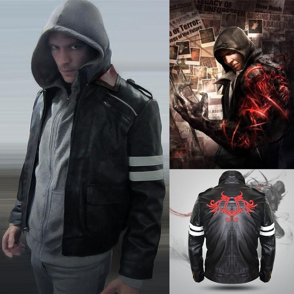 Prototype Alex Mercer High Quality PU Leather Jacket Outdoor Coat