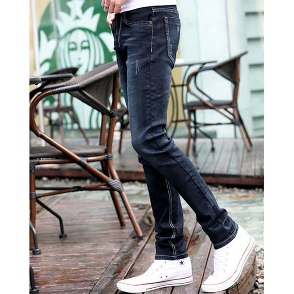 Hombres Pantalones Vaqueros Rectos Nueva Moda de Calidad Superior de Alto  Grado Delgado pantalones Rectos Hombres Retro Denim Jeans Hombres Rippe |  Wish