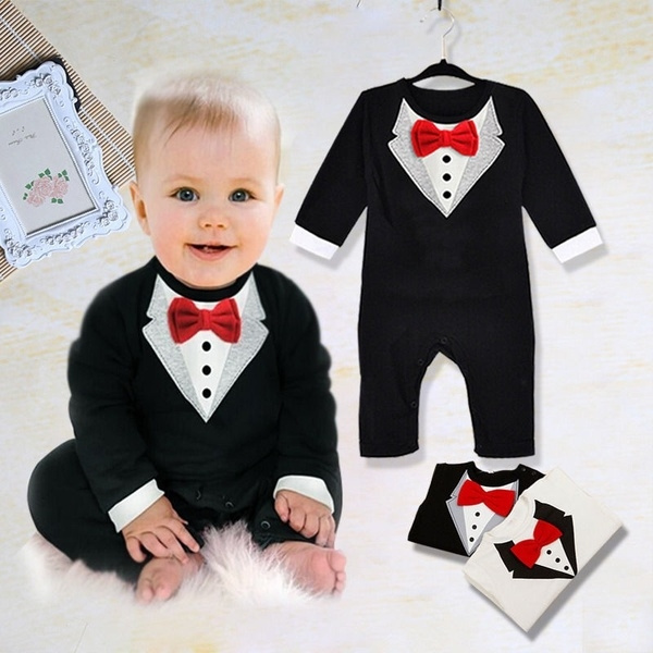 Baby Kid Boy Cotton Gentleman Jumpsuit Romper Bodysuit Clothes Outfit 4