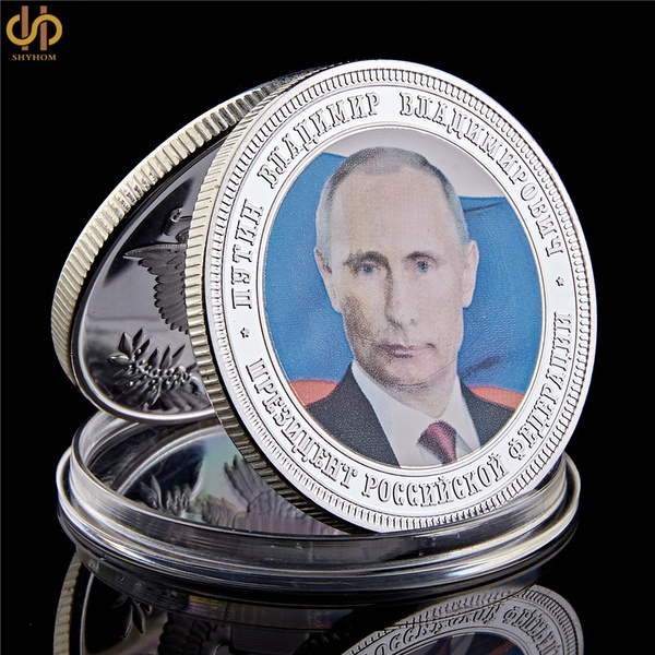 Russia President Vladimir Putin Gold/Silver-Plated Color Coin 