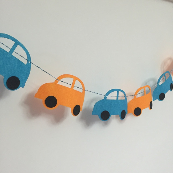 Cartoon Car Garland Decorations for Children's Birthday Party, Stage