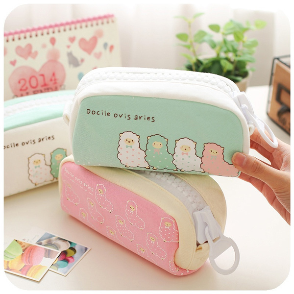 Pencil Case Big Zipper Cute, School Pencil Case Cute Big