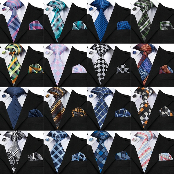 Zcaosma Men Ties Set Gift Necktie Cufflink Jacquard Woven Neck Tie Suit Wedding Party Shirt Accessories