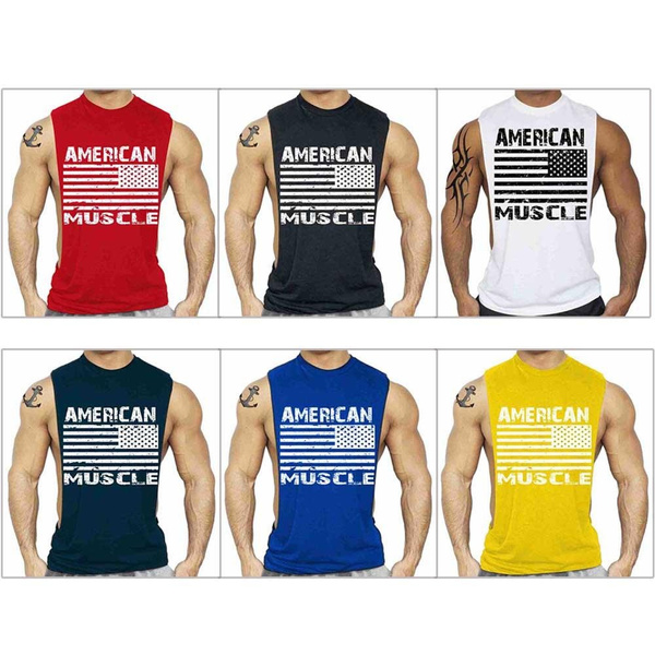 Mens Gym Wear Singlet Top Training Exercise Sports Vest Body