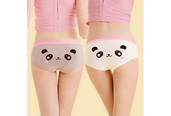 Smiley Face Cute Girls Underwear Briefs Cotton Cartoon Printed Ladies Underwear Colors Multicolor