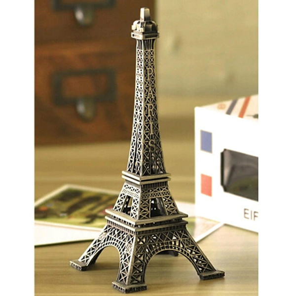 Gold Paris Eiffel Tower Model with Radiant Crystal Ball Decoration Eiffel Tower Statue Paris Landmark Figurine for Souvenirs