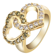 yellow gold, Heart, Bridal, Women Ring