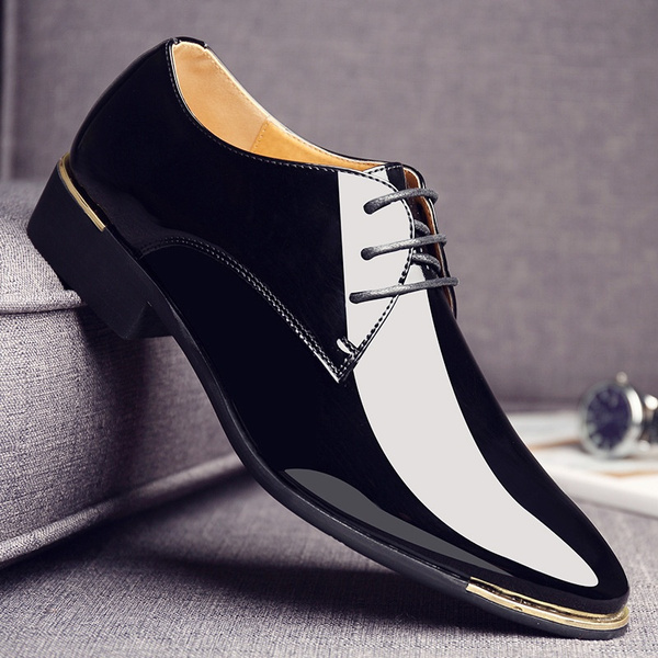 Mens black on sale wedding shoes