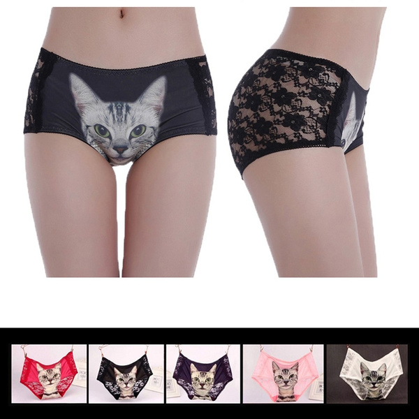 Panty Cat Panties Girls Lingerie, Women Underwear Cat Full Cute