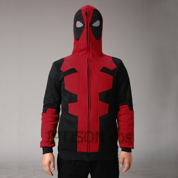 Deadpool Hoodie Marvel Hooded Men Sweatshirt Zipper Outerwear