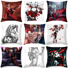 Harley Quinn Cosmic Superhero Super Villain Throw Pillow Case Cushion Cover Home Decor 18"