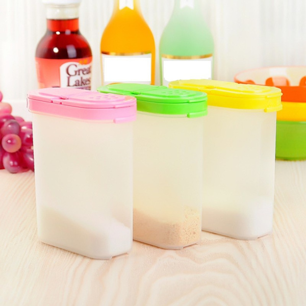 250ml Kitchen Seasoning Container Potes Spice Boxes Plastic Sugar Bowl  Double Lid Cooking Tools Kitchen Accessories Gadgets