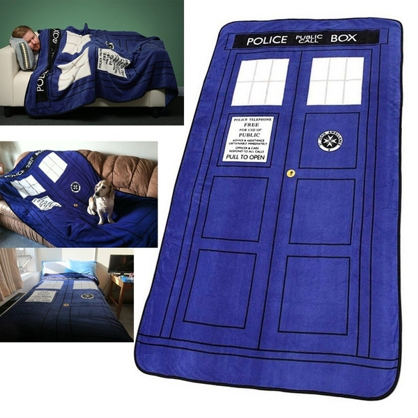 Large Dr 50" x 89" Doctor Who Blanket Who TARDIS Micro Raschel Throw