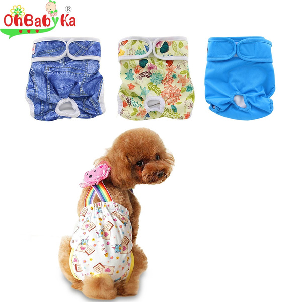 Washable Pet Dog Female Sanitary Pants Underwear Reusable Nappy Diaper ...