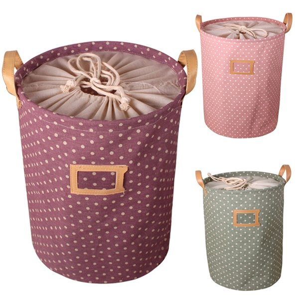 Waterproof Cotton Linen Storage Bag Washing Clothes Laundry Basket ...