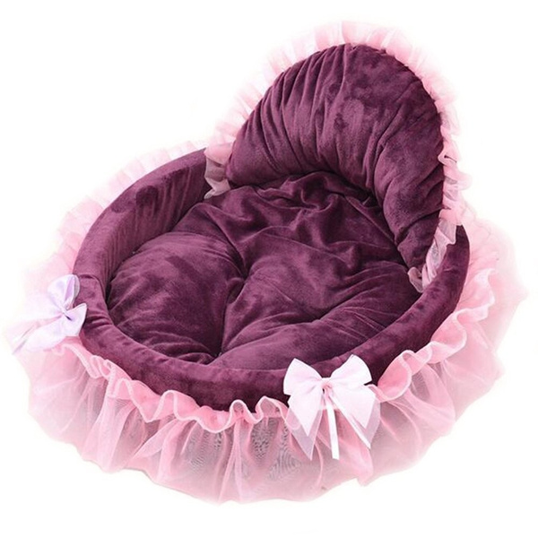 Princess Pink&Orange Luxurious Pet Dog Cat Bed Kitty Puppy Kennel+Pillow Size SM 