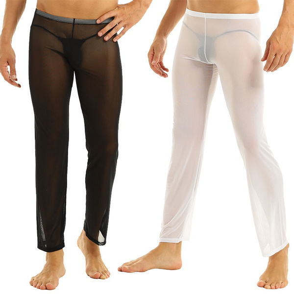 Mens Comfortable Sheer Mesh Underwear See-through Pants