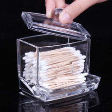 Acrylic Cotton Swab Storage Box Transparent