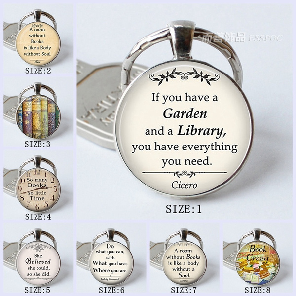 Cicero Quote Pendant If You Have A Garden and A Library 