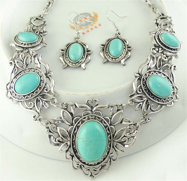 Golden Antique Pearl Turquoise Choker Necklace Set – Deara Fashion  Accessories