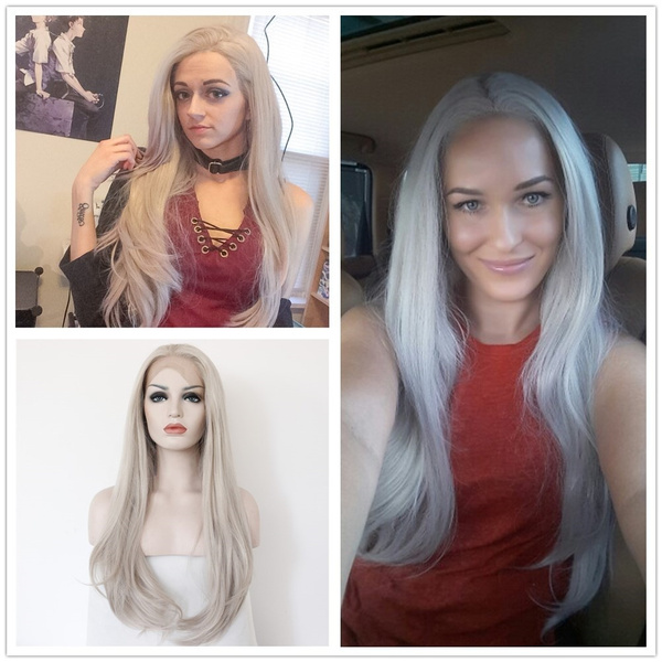 pink grey wig