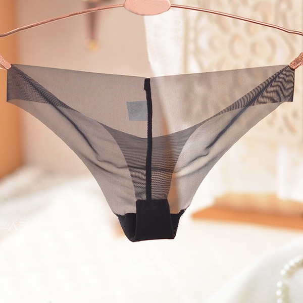 Sexy Underwear Women Seamless Panties Transparent Thong Latex
