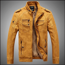 [Jamickiki] Hot Fashion Men's Leather Jacket Casual Winter Coat Men's Coat Warm Coat 