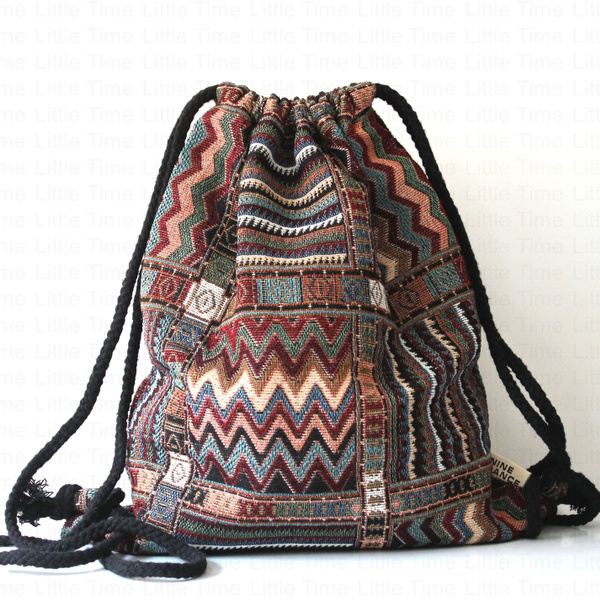 hippie drawstring bag