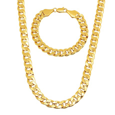 yellow gold, necklacebracelet1set, Jewelry, Chain