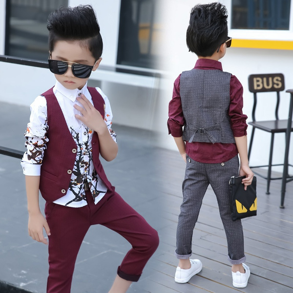 boys shirt and waist coat