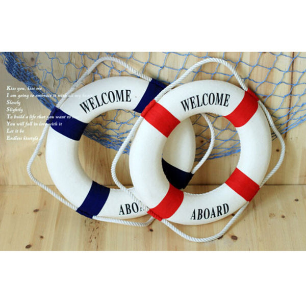 Welcome Aboard Nautical Life Lifebuoy Ring Boat Wall Hanging Home Decoration BH 