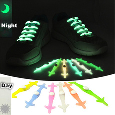 12pcs/Set Unisex Cool Noctilucent Silicone No Tie Shoelaces High Elasticity Fit for All Sneakers (6 size, 2pcs every size)