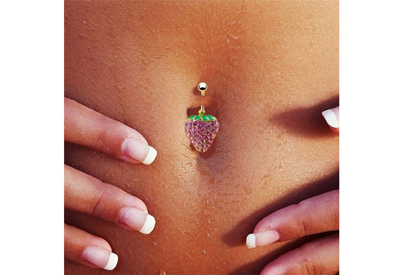 Ribboned Strawberry Belly Piercing 1.0