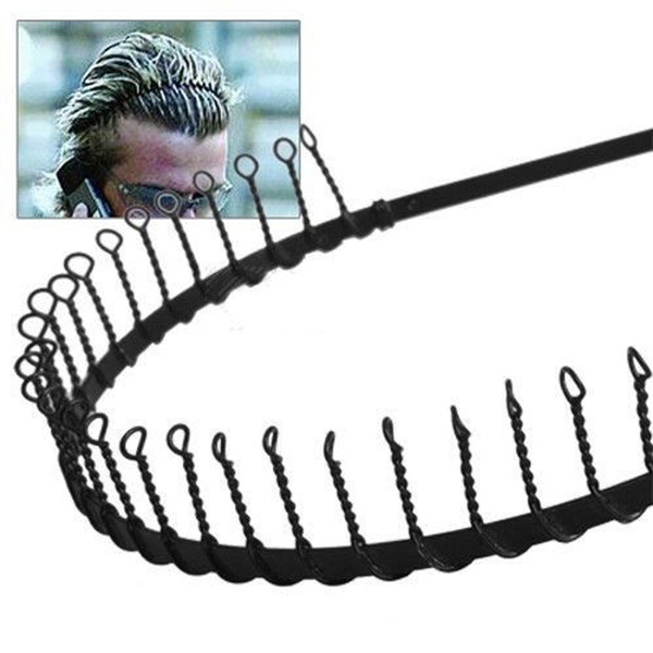 Toothed Hair Band Black Metal Headband Sports Football MEN Women Hairband COMB Toothed Hair Band Black Metal Headband Sports Football MEN Women Hairband COMB