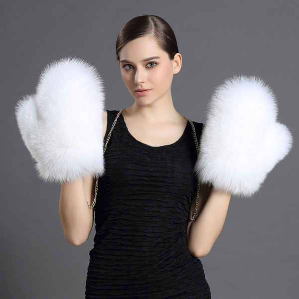 fur gloves for women