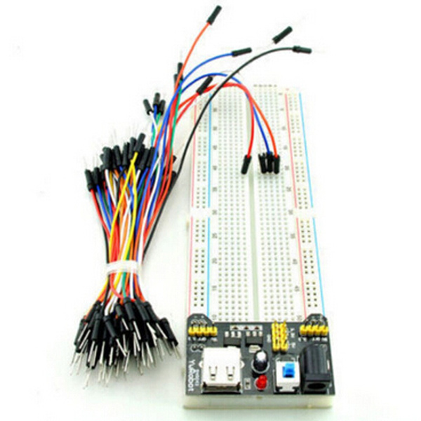 Power Supply Module 3.3V/5V Cable Wires Breadboard Board 830 Point Solderless 