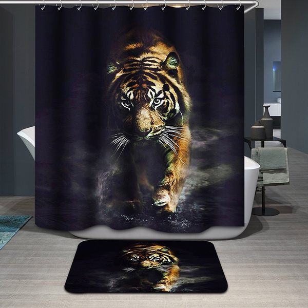 Wildlife Animal Nature Decor Tiger, Wildlife Shower Curtains