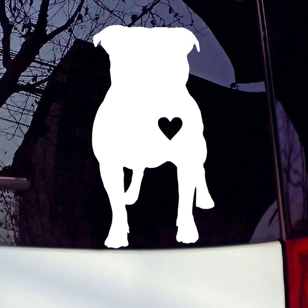 PITBULL HEART Vinyl Decal Sticker Car Window Bumper Wall I Love My Dog Rescue 