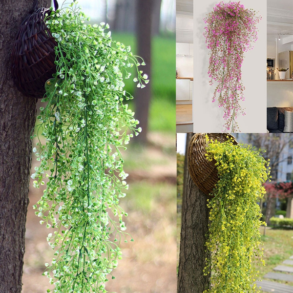New Artificial Silk Flower Vine Hanging Garland Plant Home Garden Wedding Decor 