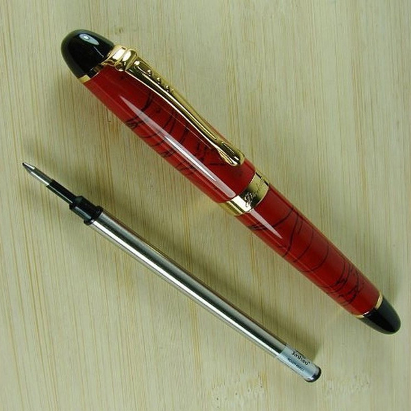 Fashion Delicate Roller Ball Pen Chinese Red Lacquer Black Line Wish