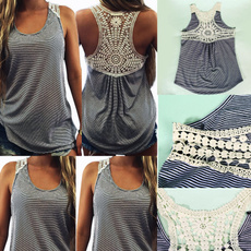Fashion Women Summer Lace Vest Top Sleeveless Casual Tank Blouse Tops T-Shirt