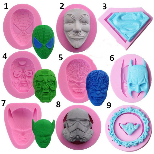 3d Batman Superman Spiderman Hulk Silicone Gateau Decoration Artisanat Gateau Au Chocolat Moule Moule Wish