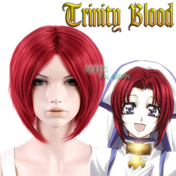 short red cosplay wig
