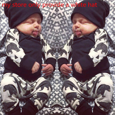 Attention This Listing only provide a white hat not a black hat,Toddler Newborn Baby Kids Boy Girl Bear Tops T-shirt+Pants Outfits Set