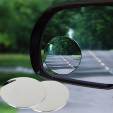 2 Pcs 360 Degree Car Mirror Wide Angle Round Convex Blind Spot Mirror for Parking Rear View Mirror Rain Shade