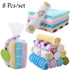 8Pcs Baby Infant Newborn Cotton Bath Towel Washcloth Bathing Feeding Wipe Cloth Soft And Comfortable