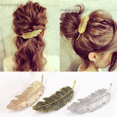  Leaf Feather Hair Clip Hairpin Barrette Bobby Pins Women Hair Accseeories