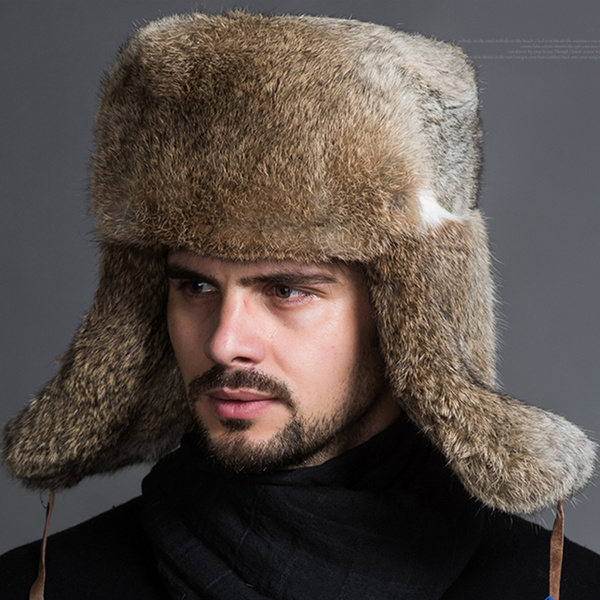 Mens Ear Flaps Winter Bomber Hat Ushanka Russian Hat Warm Bonnet Caps Wish