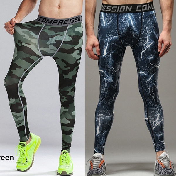 Camouflage Men Compression Tights New Sport Running Pants Lycra Skinny  Leggings Gym Clothing Jogging Pants Fitness Jogger